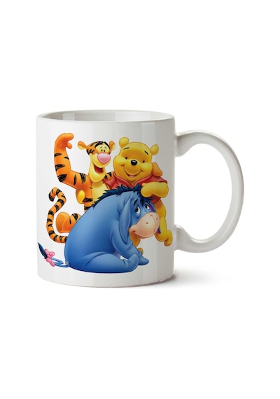Winnie The Pooh İki Tarafı Baskılı Kupa Bardak Çok Renkli