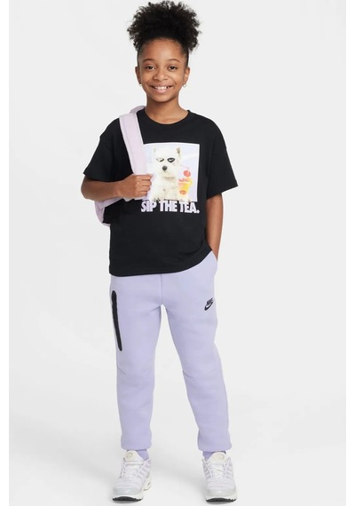Nike Sportswear Kids Tee Black Baskılı Çocuk Tişört Siyah Siyah