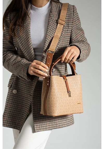 Just Polo Kadın Günlük Kullanıma Uygun Şık El Ve Omuz Çantası Shoulder Bag Kum - Taba