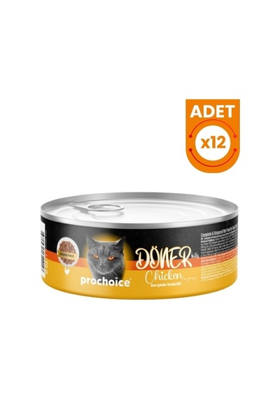 Prochoice Döner Bites Sos İçinde Tavuklu Yetişkin Konserve Kedi Maması 70 Gr 12 Adet