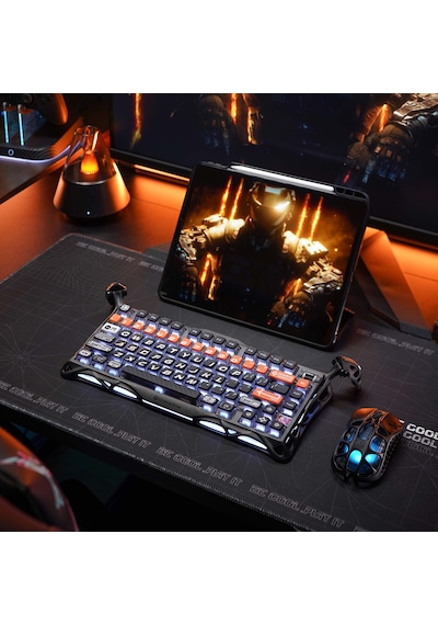 Gravastar Mercury K1 Pro+x Kablosuz Rgb Işıklı Mekanik Q Gaming Klavye Ve Optik Mouse Seti, Cyberfla Optik