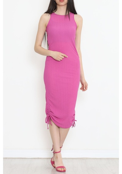 Mokashopin - Büzgülü Elbise Fuşya - 12579.631. 001