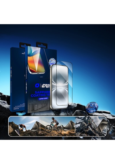 Apple Uyumlu   iPhone 16 Pro Max Mohseven Pure Safir Coating Hd 3d Glue Temperli Cam Ekran Koruyucu Şeffaf