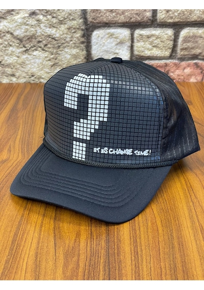 Hamze Trucker Model Baskılı Hafif Yazlık Beyzbol Cap Şapka Siyah - Beyaz