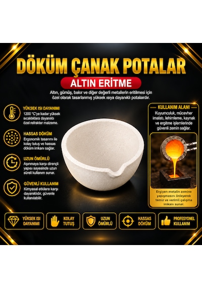 Altın Eritme Potası - No:4 - 8 cm