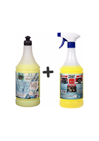 Oto Kalorifer Ve Petek Temizleme İlacı Solventli 1 Lt & Motor,jant Ve Döşeme Temizleyici 1 Lt