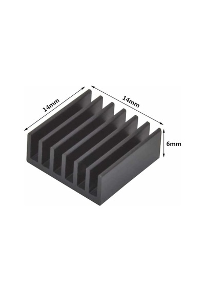 Alkatronik 14x14x6mm Aluminyum Soğutucu Siyah Termal Etiket Raspberry Oyun Konsolu Diğer
