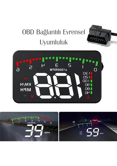 3.5 İnç Hud Head Up Display Obd2 Dijital Araç Hız Göstergesi Ön Cam Projektörü