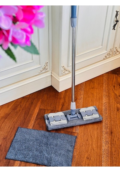 Gri Mop, Pratik Ve Şık, Cam, Fayans,duvar,ahşap Parke,yüzey Temizleyici, Mandallı, Mikrofiber Paspas