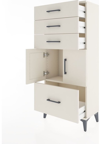 Hyperion Dolap Tek Raflı 4 Çekmeceli 2 Kapaklı 60x44x134 Ayta... Aytaşı