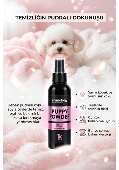 Animology Puppy Powder Fragrance Mist Kedi Köpek Parfümü 150 Ml - Bebek Pudrası Kokulu Vegan