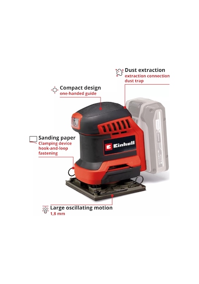 Einhell TE-OS 18/113 Li - Solo Akülü Avuç içi Zımpara - 4460731