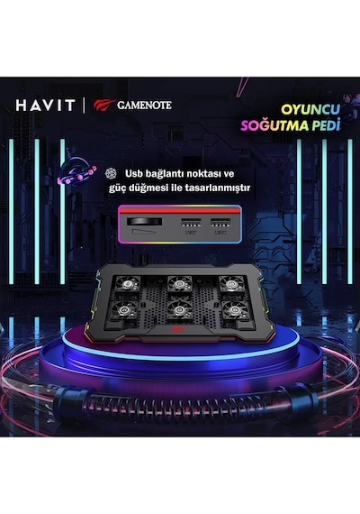 Havit Gamenote F2071 Cooling Pad Rgb Gaming Laptop Soğutucu -ayar