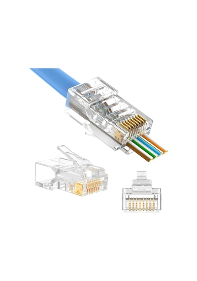 Yeni Nesil Jak Cat5/Cat6 Rj45 Konnektör 100 Lü Paket Ez Plug