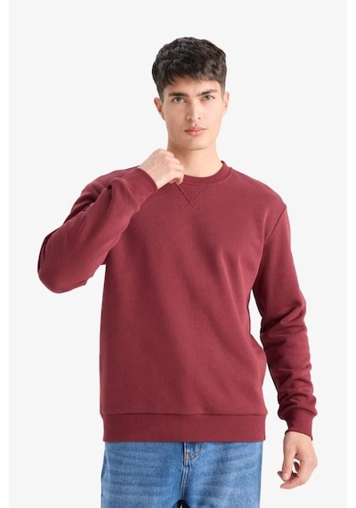 Defacto Regular Fit Bisiklet Yaka Basic Düz Kalın Sweatshirt T3777az25aubr194 Bordo