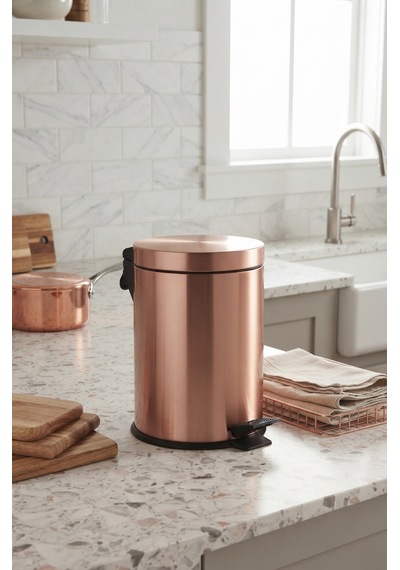 Mutfak /banyo Pedallı Çöp Kovası 5 Lt Bronz