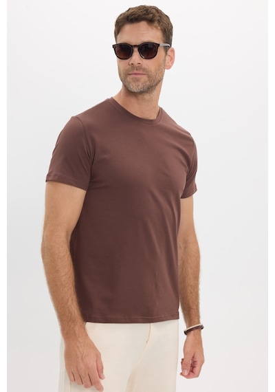 Tudors Erkek Slim Fit Dar Kesim Pamuklu Yumuşak Doku Esnek Kumaş Basic Kahverengi Bisiklet Yaka Tişört-52096 Tudors Erkek Slim Fit Dar Kesim Pamuklu Yumuşak Doku Esnek Kumaş Basic Kahverengi Bisiklet Yaka Tişört-52096