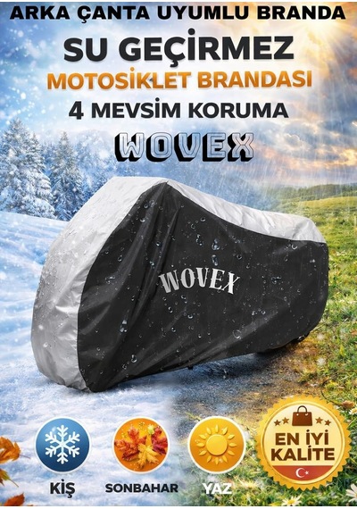 Honda İle Uyumlu Adv 350 Topcase Uyumlu Su Geçirmez Motosiklet Brandası,örtü,gri-siyah Kombinasyonlu Branda Genel