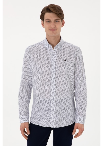 U.s. Polo Assn. Erkek Lacivert Gömlek Desenli 50300459-vr033 Lacivert