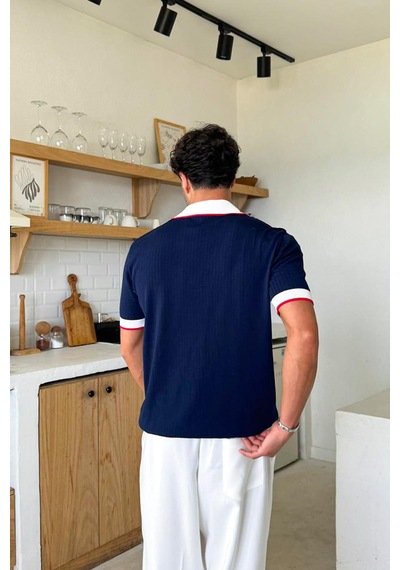 Polo Yaka Triko Regular Tişört Lacivert Lacivert