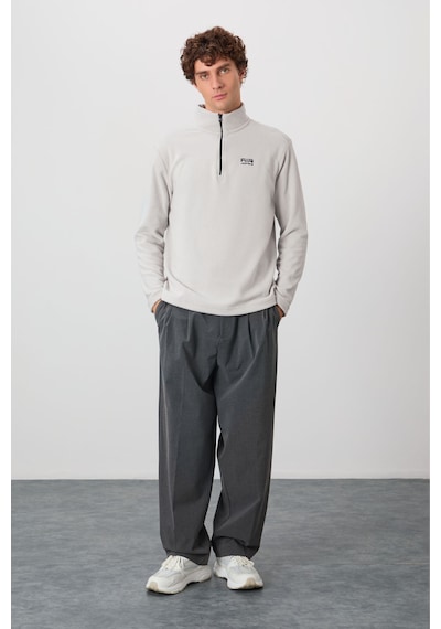 Air Jones Tommy Life River Taş Dik Yaka Erkek Polar Sweatshirt - 88310 Taş