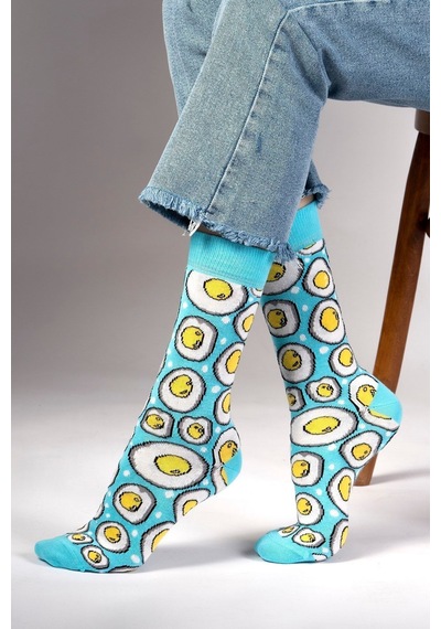 Ozzy Socks Egg Desenli Çorap Turkuaz