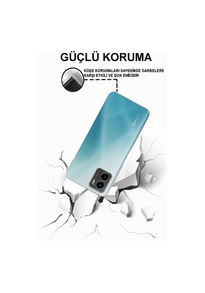 Vivo Y15s Kamera Korumalı Tıpalı Şeffaf Silikon Kılıf