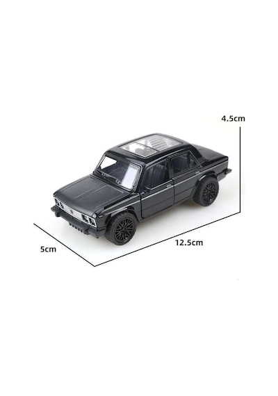Metal Oyuncak Araba Lada Vaz 2107 Açılabilir Kapı Ve Kaput Detaylı Klasik Maket Araba 12.5 Cm Siyah Çok Renkli