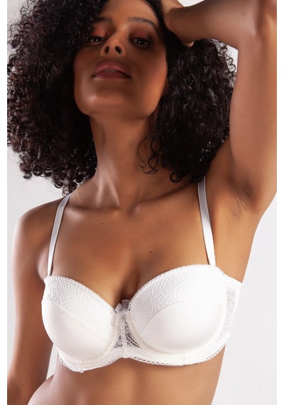 Melonika Golshan Gala Balconette Foam Cup Bra, Ekru Konforlu Ve Şık Sütyen, Strapless Çok Renkli