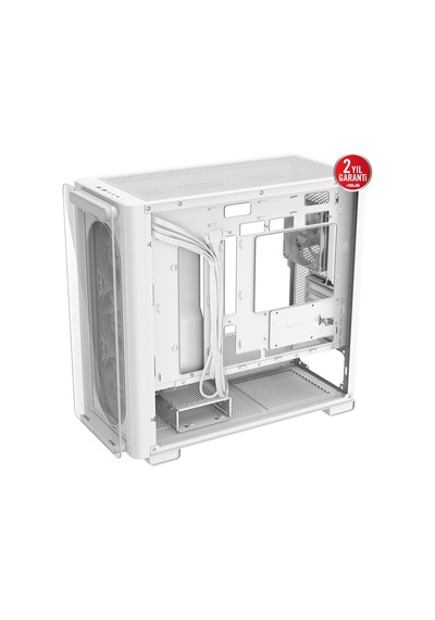 Asus A23 Plus M-atx Kasa Gizli Konnektör Destekli 360 Mm Radyatör Ve 380 Mm Ekran Kartı Uyumlu 4 Argb Fanlı Kasa Beyaz