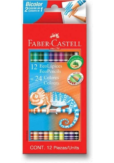 Faber-castell Bicolor Çift Uçlu Kuru Boya Kalem Seti 24 Renk Çok Renkli