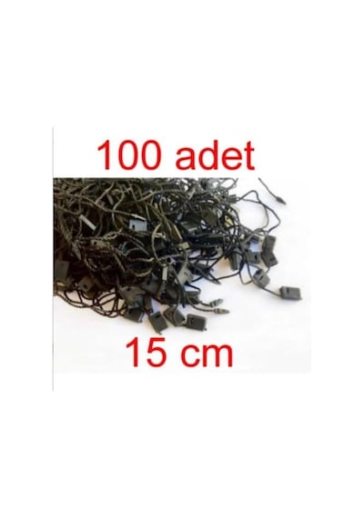 Mks Kilitli Etiket İpi, 100 Adet, Siyah, 15 Cm