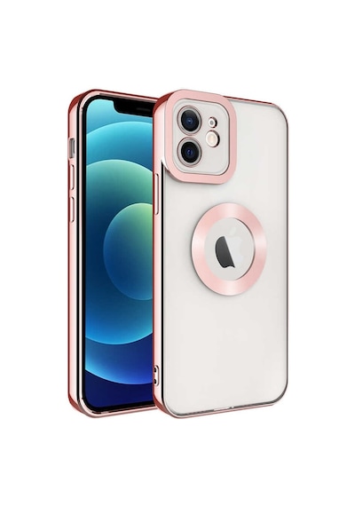 Noktaks - Apple Uyumlu iPhone 12 - Kılıf Kamera Korumalı Tatlı Sert Omega Kapak - Rose Gold