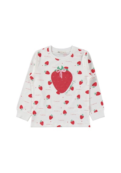 Civil Girls Kız Çocuk Çilek Desenli Pijama Takımı Süprem-süprem Uzun Kol Okul Kreş Ve Günlük Kullanım - Ekru Civil Girls Kız Çocuk Çilek Desenli Pijama Takımı Süprem-süprem Uzun Kol Okul Kreş Ve Günlük Kullanım - Ekru