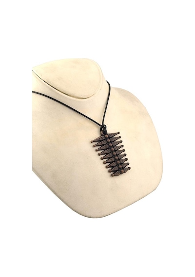 Kadın Düğme Ipli Kolye (Bakır) Gümüş