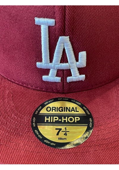 La Los Angeles Nakış Hip Hop Snapback Rapper Basket Cap Şapka Bordo