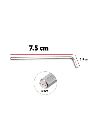 Eltos Allen Alyan Anahtar 4 Mm Altıgen Vida Somun Sıkma Sökme Eca004