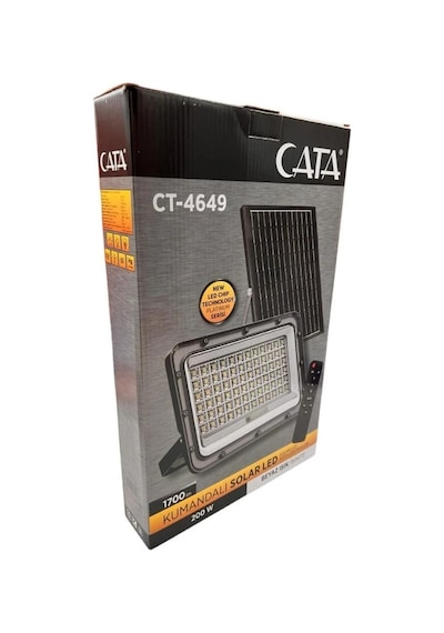Cata Ct 4649 200w Kumandalı Solar Led Projektör 6400k Beyaz Işık