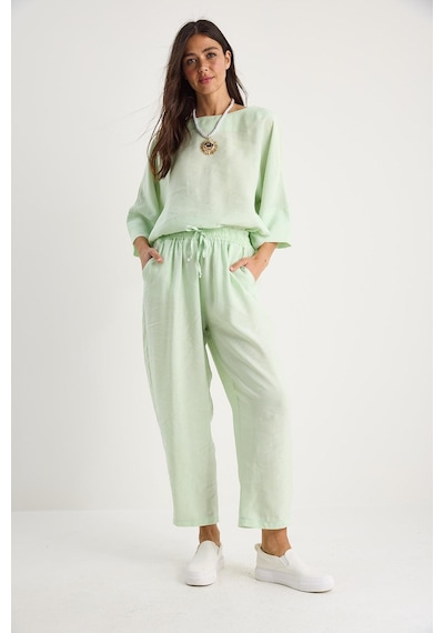 Shade Kadın Kayık Yaka Yarım Kol Bluz Beli Lastikli Şalvar Pantolon Alt-üst Takım 60283118 - Su Yeşili Shade Kadın Kayık Yaka Yarım Kol Bluz Beli Lastikli Şalvar Pantolon Alt-üst Takım 60283118 - Su Yeşili