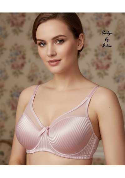 Evelyn Parlak Saten Çizgi Detaylı C Cup Balenli Desteksiz Önü Tül Detaylı Şık Sütyen Pembe Evelyn Parlak Saten Çizgi Detaylı C Cup Balenli Desteksiz Önü Tül Detaylı Şık Sütyen Pembe