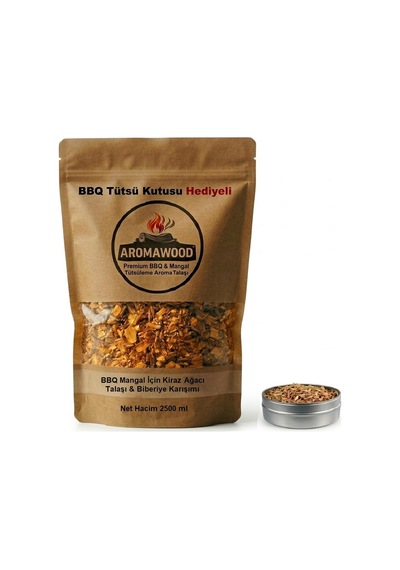 Napolyon Kiraz Ağacı Ve Biberiye Karışımı Tütsüleme Tütsü Talaşı, Mangal Ve Bbq İçin, 650 Gram 2500 Ml. Tütsüleme Kutusu Hediyeli