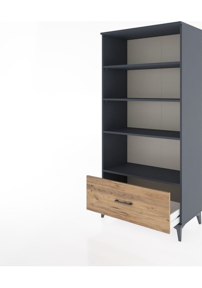 Hyperion Dolap 4 Raflı Tek Çekmeceli 88x44x182 Antrasit-çam Antrasit Hyperion Dolap 4 Raflı Tek Çekmeceli 88x44x182 Antrasit-çam Antrasit