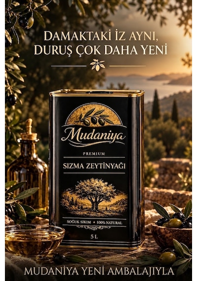 Mudaniya Natürel Soğuk Sıkım Erken Hasat Sızma Zeytinyağı 2 x 5 L