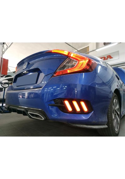 Honda Civic Fc5 Arka Sis Lambası Ledli 3 Çizgili Kırmızı