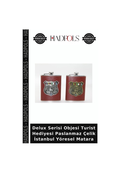 Delux Serisi Objesi Turist Hediyesi Paslanmaz Çelik İstanbul Yöresel Matara Çok Renkli
