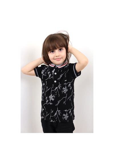 Toontoy Kids Toontoy Erkek Çocuk Baskılı Tişört Siyah