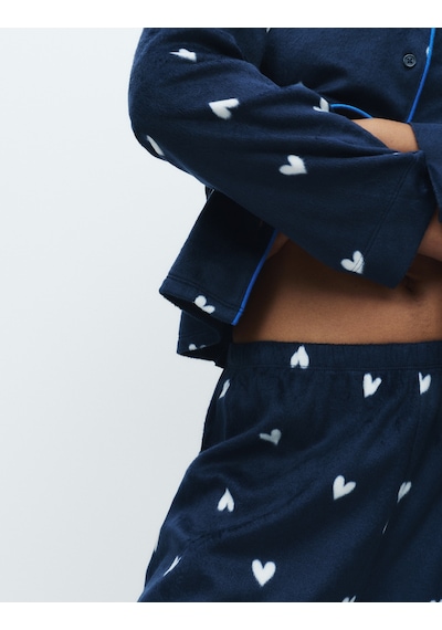 Marks & Spencer Desenli Pijama Takımı T37004622F Lacivert