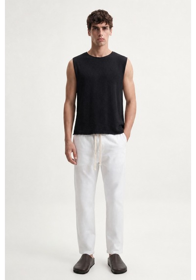 Antioch Relax Fit Dokulu Erkek Kolsuz T-shirt A26y9457 Siyah