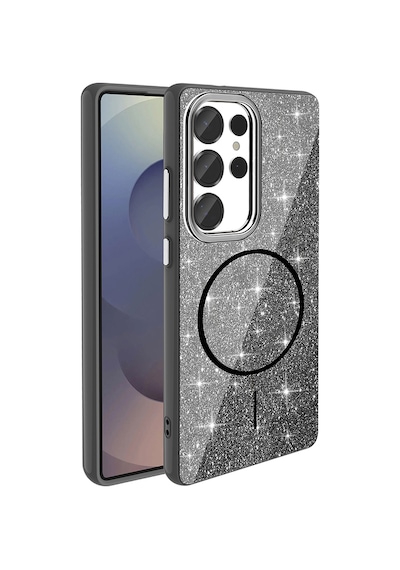 Galaxy Uyumlu S25 Ultra Kılıf Dökülmeyen Simli Silikon Magsafe Kamera Yükseltili Pazarplus Derin Mor