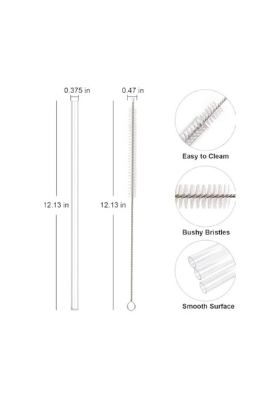 Tritan Pipet Seti 6&apos Lı, 40 Oz İle Uyumlu, Şeffaf Yeniden Kullanılabilir Bpa İçermeyen Pipetler, Temizleme Fırçası Dahil 000 Açık Krem